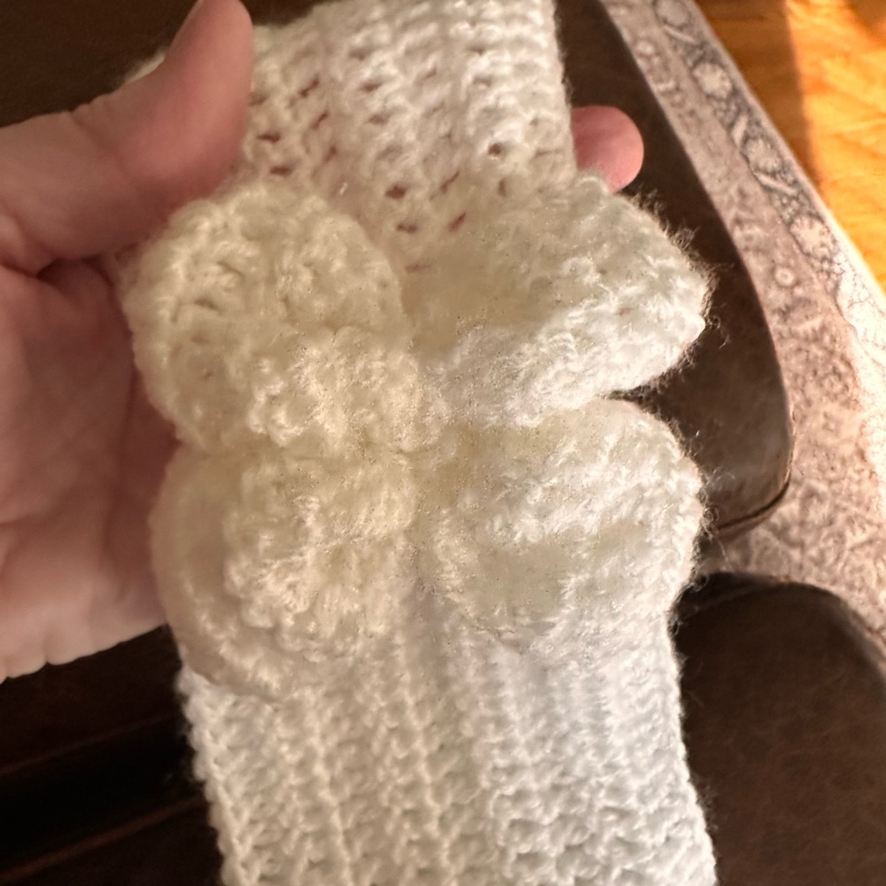 Hand crafted White crochet Headband ear warmer